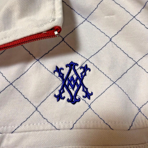 Avirex Jacket Mens Full Zip Track Medium Cross Zip Y2K 90s White Embroidered - Picture 3 of 7